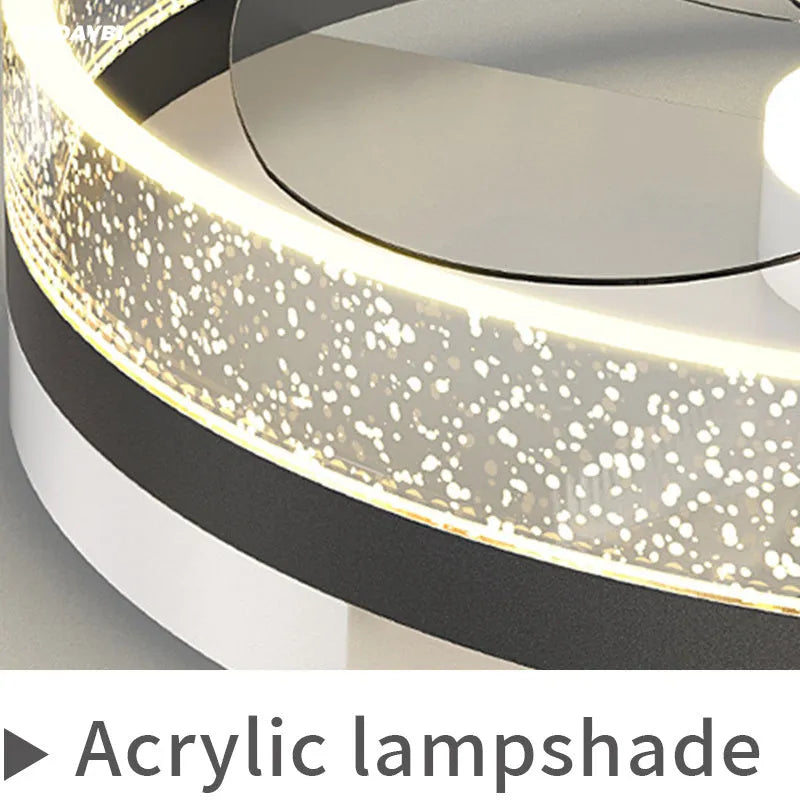 Modern Nordic children's room ceiling lamp with fan in iron construction, LED light source
