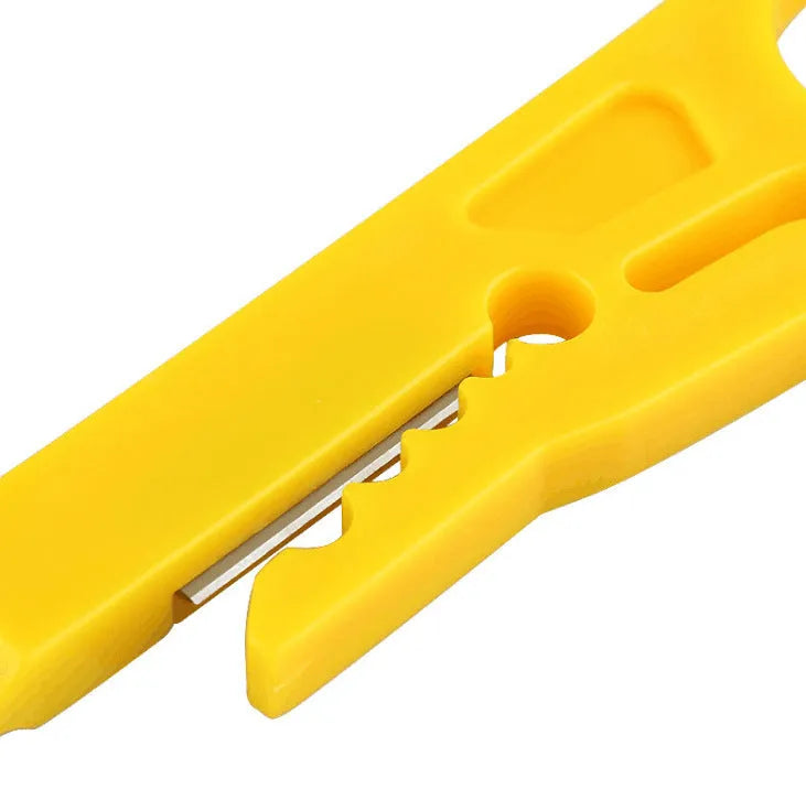 Yellow portable wire stripper tool for 0.6mm telephone and network cables