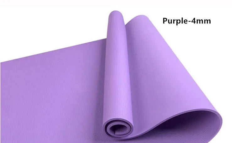 EVA fitness yoga mat in choice of 4mm or 6mm thickness, shown in blue colour with anti-skid texture.