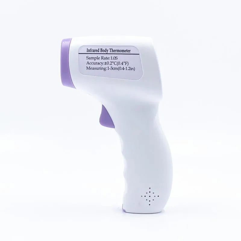 White digital non-contact thermometer with LCD screen for temperature measurement