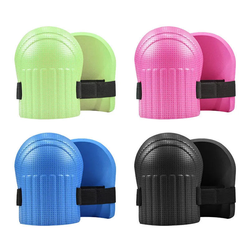 Pair of foam kneepads in four colour options for kneeling work on tile floors and construction sites