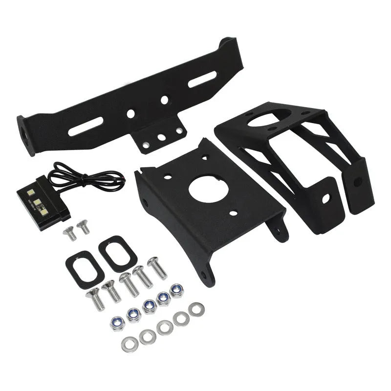 Black aluminium alloy Honda motorcycle rear licence plate bracket with short tail fixed mount design