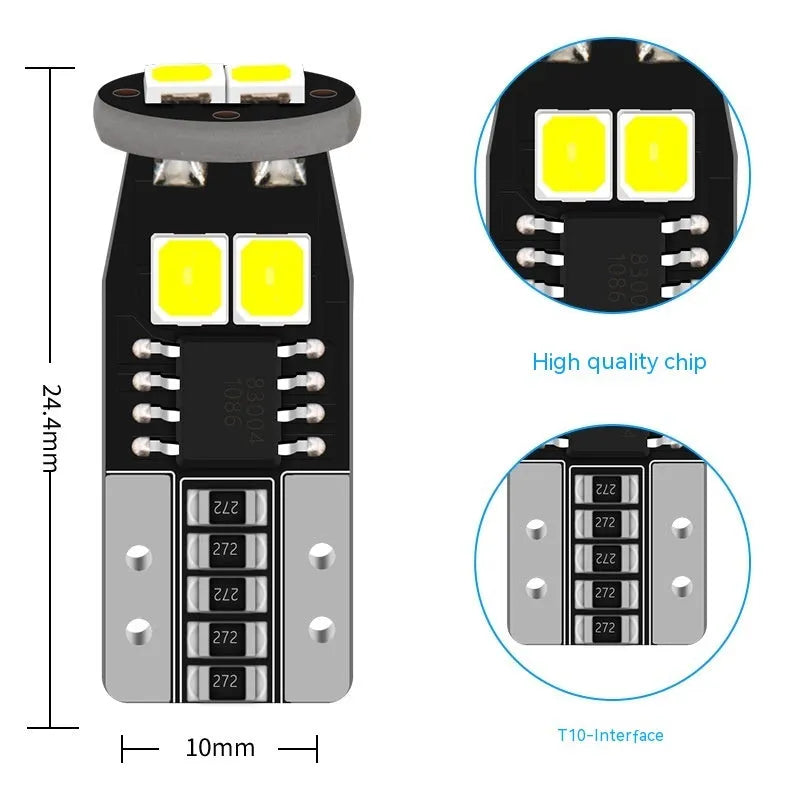 Small white car number plate light with fibre glass board construction measuring 10mm