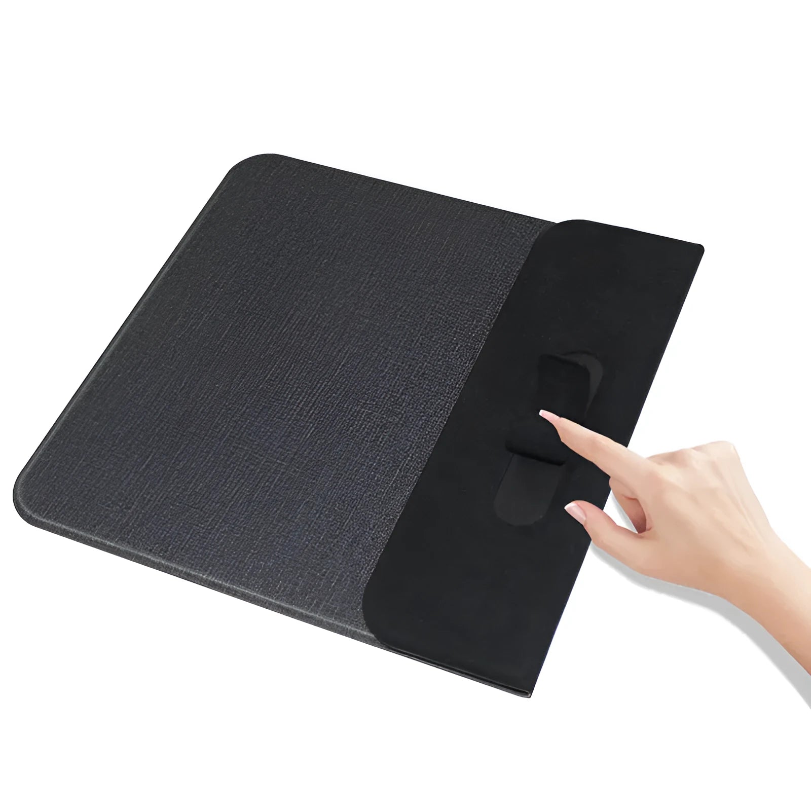 Foldable cloth wireless phone charging holder showing 10W fast charging capability