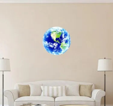 Glow in the dark 3D Earth wall sticker showing planet detail, available in 10cm 20cm 30cm sizes