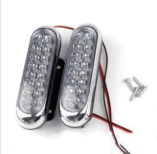 Car anti fog LED day trip auxiliary light set, white, 12V 6W, 16LED per light, with iron brackets and screws