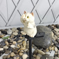 Brown solar-powered cat lawn light for garden decoration with LED illumination