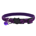 Fish scale blue nylon cat collar with bell on black plastic buckle