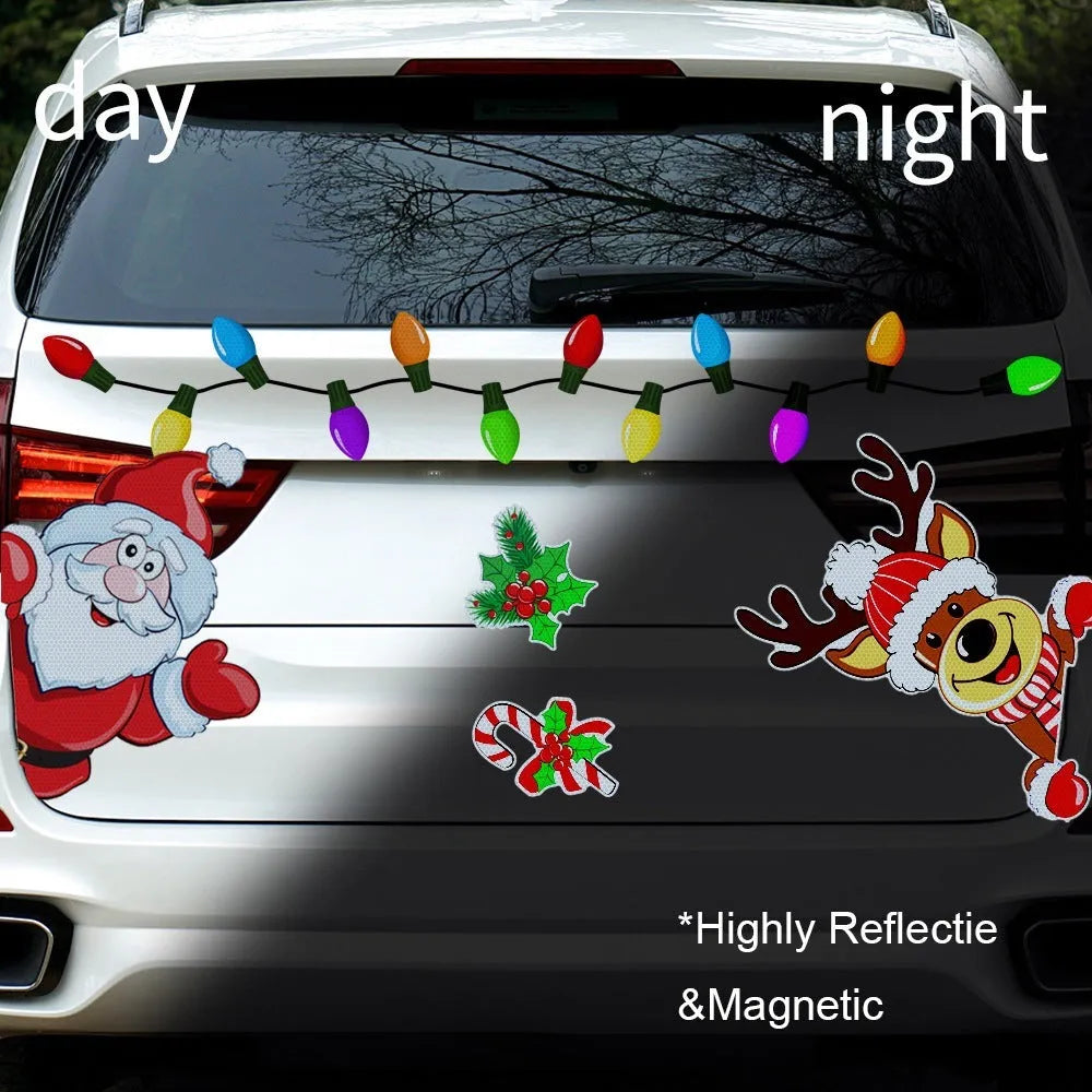 Christmas elk reflective magnetic sticker in RFM026 colour with 6 threads cartoon pattern