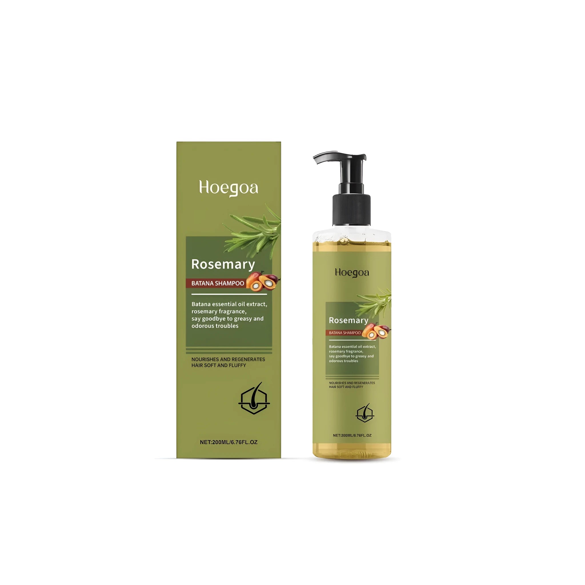 200ML rosemary hair growth shampoo bottle with Platthana oil for scalp nourishment