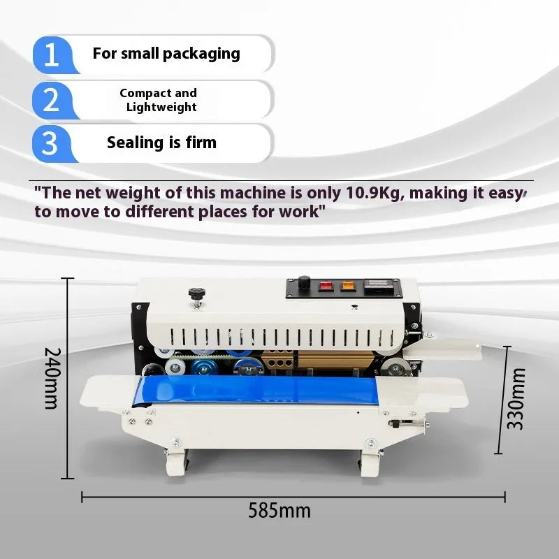 Portable mini sealing machine with date printing function for plastic bags
