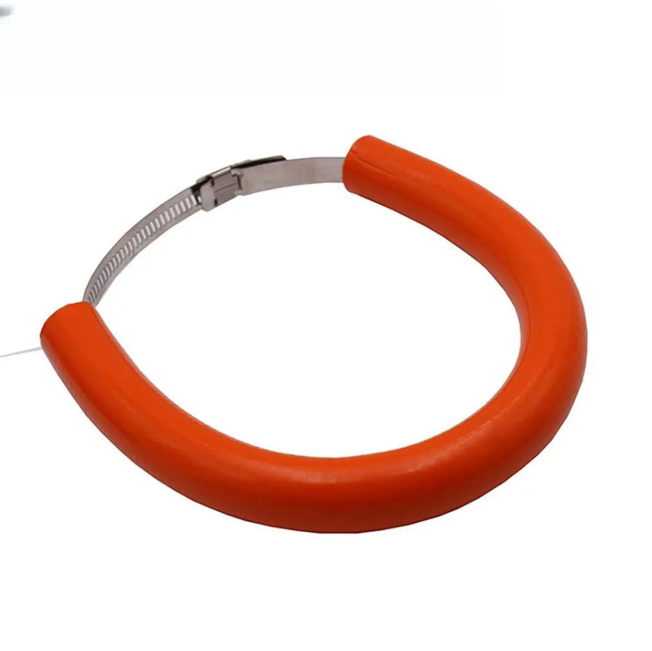 Universal motorcycle exhaust pipe gasket sealing ring in black, blue, and orange colour options.