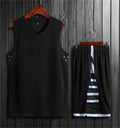 Unisex white breathable sports vest and pants set for basketball training on a mannequin