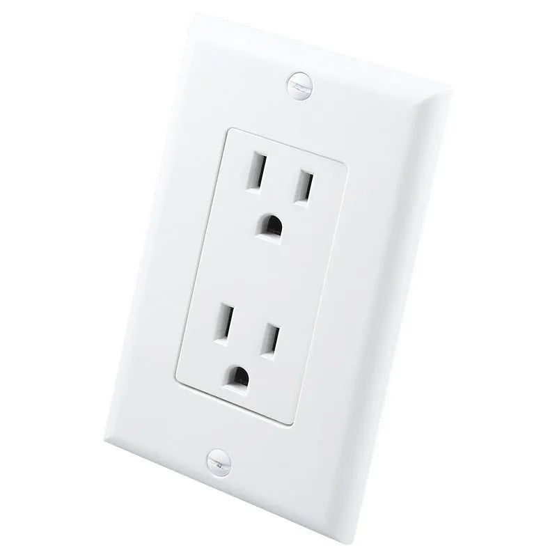 White automatic sensor LED night light plugged into a wall socket.