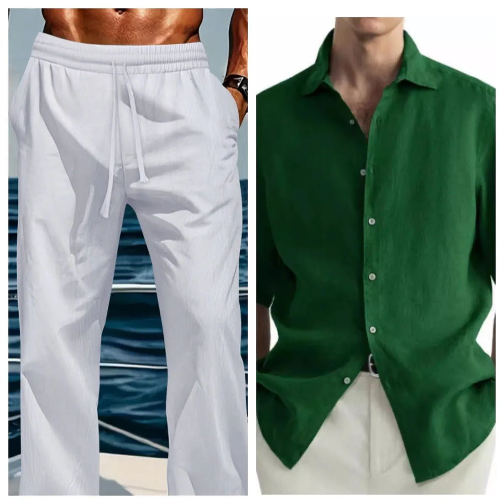 Men's green washed cotton cardigan shirt with regular fit, pure cotton fabric, available in sizes up to 5XL