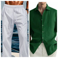 Men's green washed cotton cardigan shirt with regular fit, pure cotton fabric, available in sizes up to 5XL