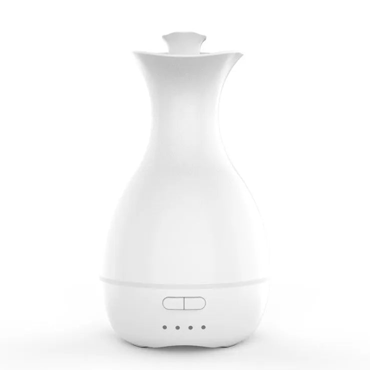 White or pink ultrasonic aromatherapy vase with colourful night light and 200ml water capacity