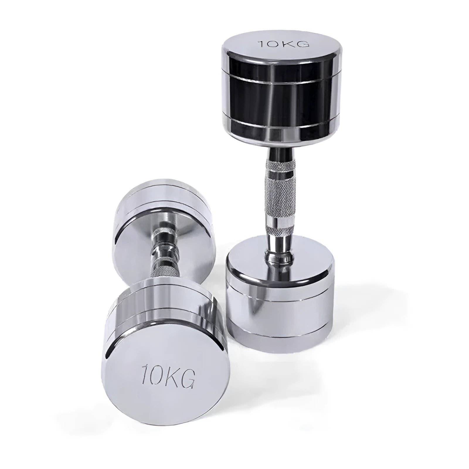 Silver pure steel electroplated 1kg dumbbell with ergonomic handle