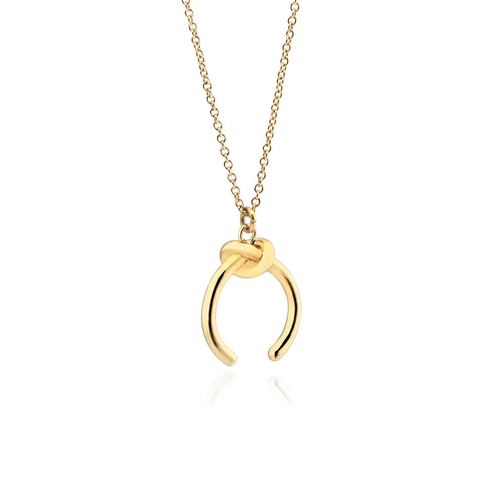 Vintage geometric pendant necklace with adjustable cross chain in gold or silver finish