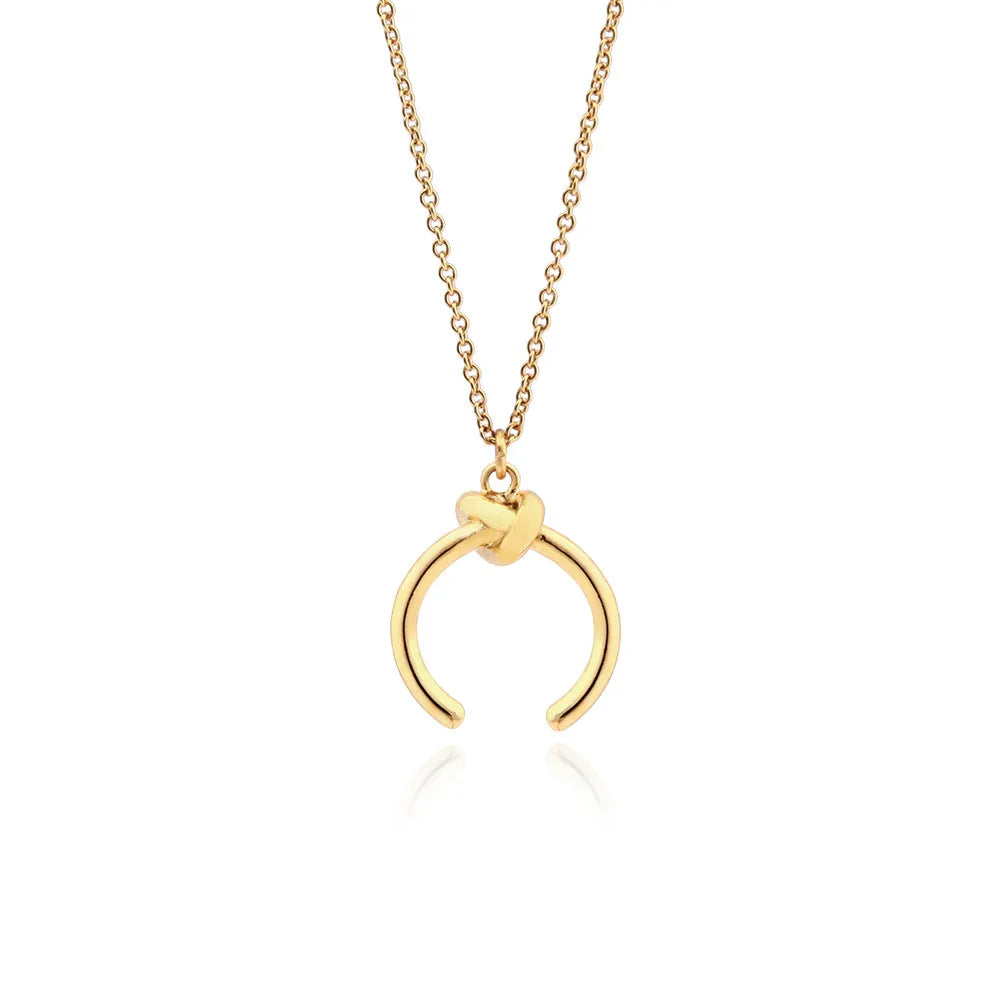 Vintage geometric pendant necklace with adjustable cross chain in gold or silver finish
