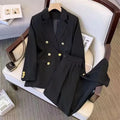 Women's loose fit black polyester blouse with regular sleeves and a slimming silhouette