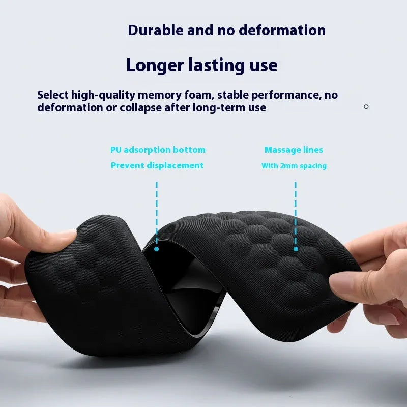 Mouse memory cotton wrist pad in black or grey cloth or leather cover options