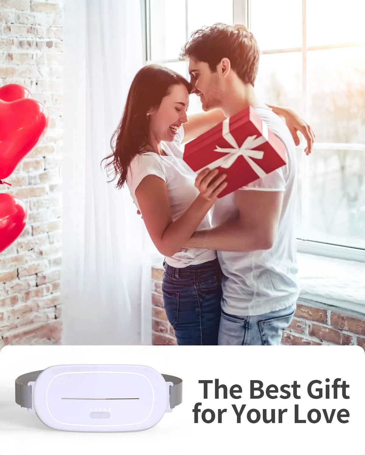 White uterine warming belt device for postpartum recovery with adjustable fastenings