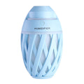 Football-shaped mini desktop humidifier in blue with USB cable