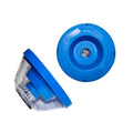 Blue plastic bowl-shaped dust cover for electric hammer drills with sponge ring.