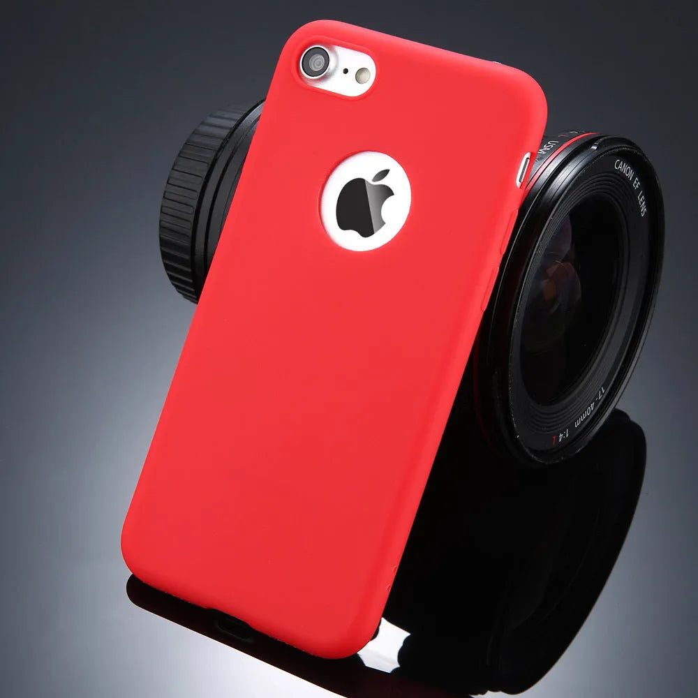 Candy colour soft silicon TPU iPhone case showing protection from scratches and shock