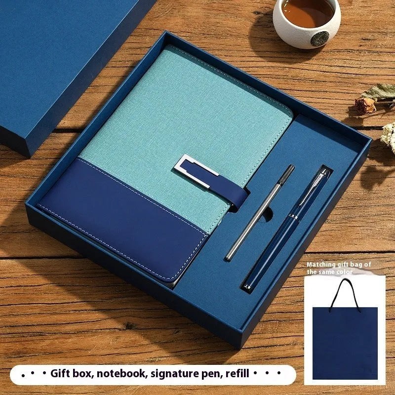 A5 soft leather business notebook in choice of colours with gift box packaging.