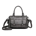 Large vintage messenger bag in horizontal square shape with contrast stitching, shown in available colour options