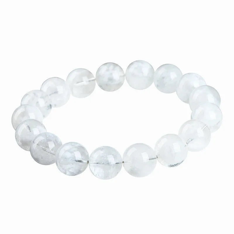 Women's bracelet with round blizzard snowflake crystal beads and traditional Ruyi Xiangyun decorative elements.