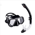 Adult snorkelling mask with transparent anti-fog lens and PC frame in black colour