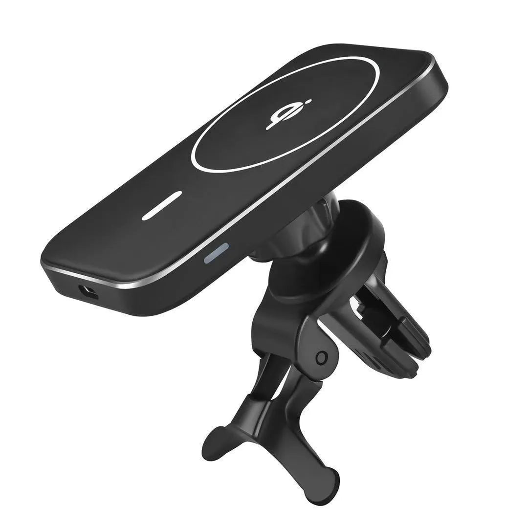 M6 black magnetic wireless charging car bracket for smartphones