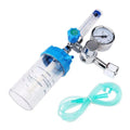 Blue oxygen pressure reducer with 0.25 MPa rated outlet on white background