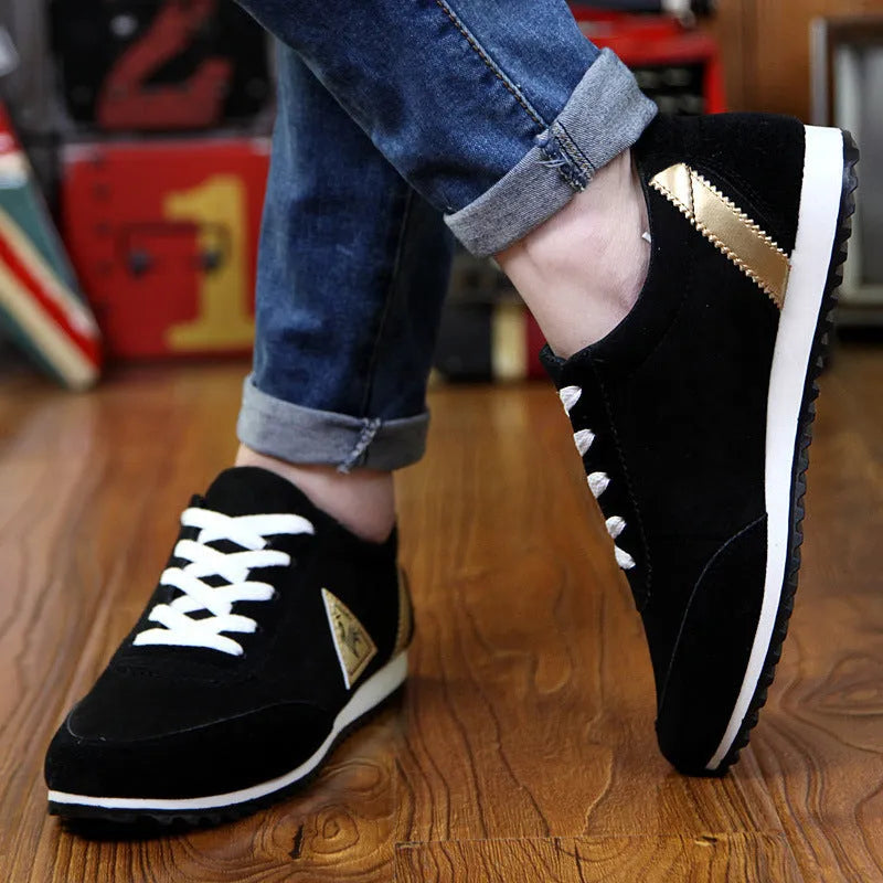 Rooster men's low-top casual shoes in artificial PU leather with rubber sole
