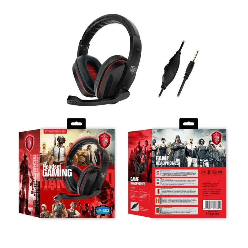Black wired gaming headset with 40mm speakers and 1.2 metre cable