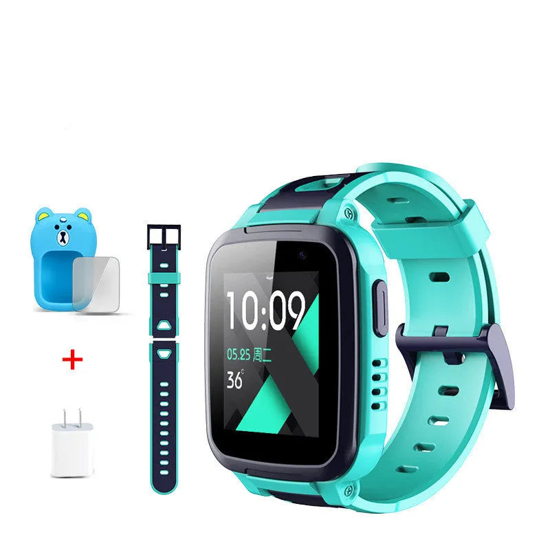 SE5 model children's phone watch with stainless steel wristband and touchscreen display