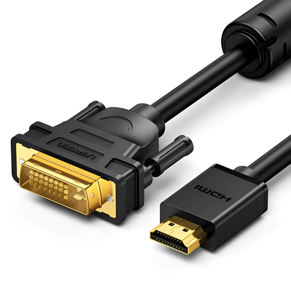 HDMI laptop to projector converter cable in green package showing connector and length options