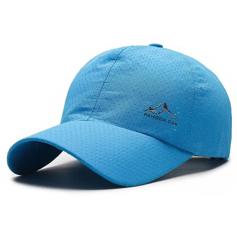 Korean-style adjustable baseball cap in dome crown design with hollow printing, available in multiple colours