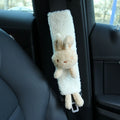 Cartoon plush car seat belt shoulder protector with lamb wool cover in bear design