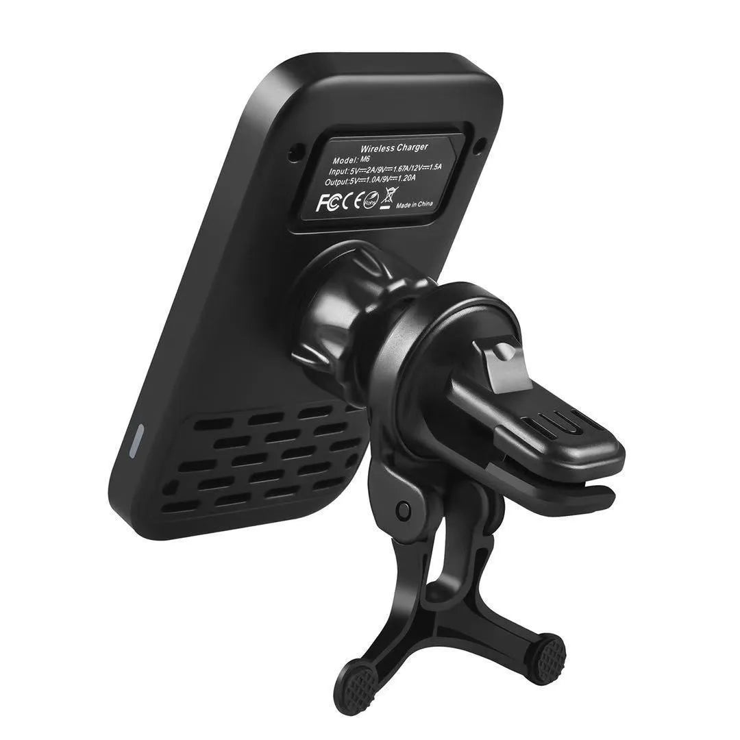 M6 black magnetic wireless charging car bracket for smartphones