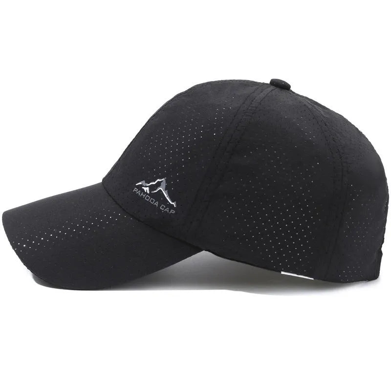 Korean-style adjustable baseball cap in dome crown design with hollow printing, available in multiple colours