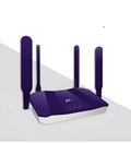 Blue 4G and wired dual-mode router with four adjustable external antennas