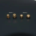 Brass decorative buckle foot nail accessories showing 10x6mm and 12x7mm sizes with round and bucket designs
