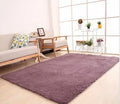 Solid colour fluffy plush carpet in multiple sizes with non-slip dotted bottom