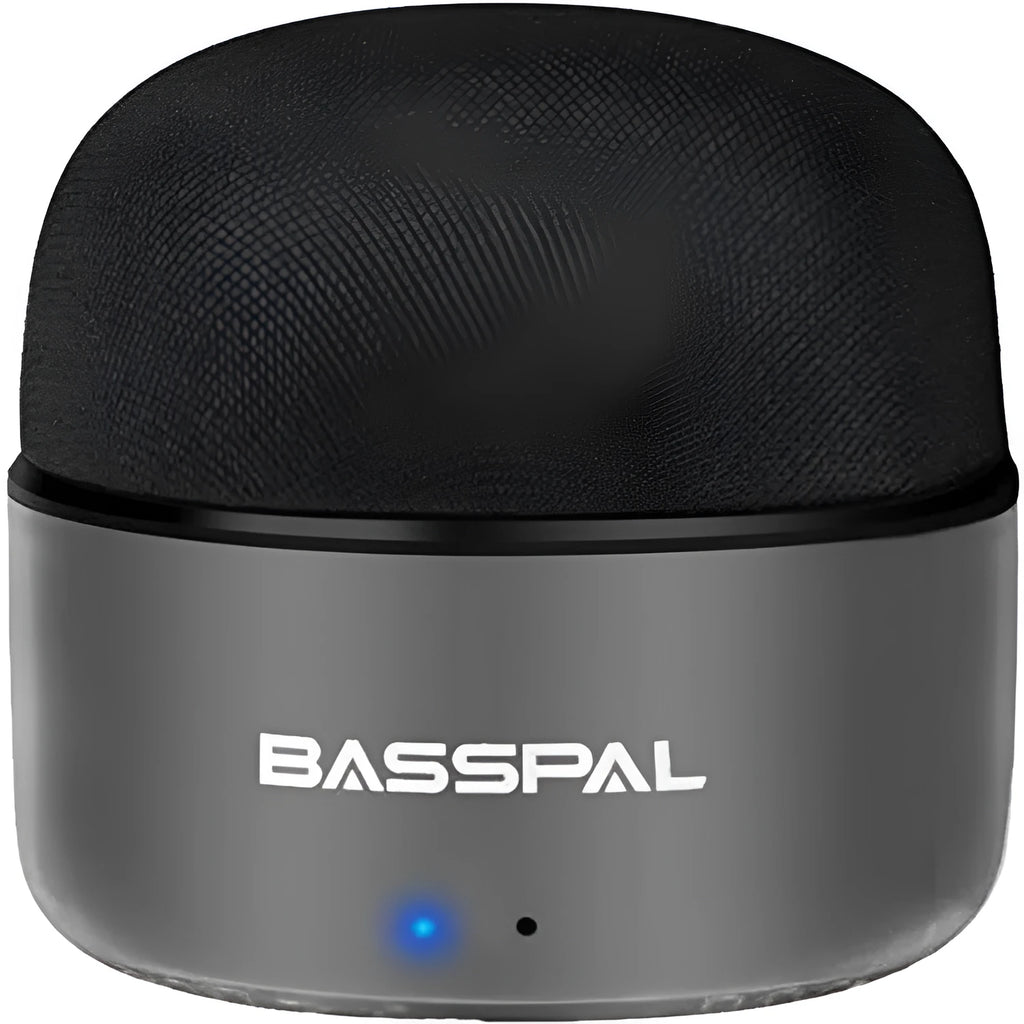Black waterproof portable Bluetooth speaker with compact mini pocket-sized design