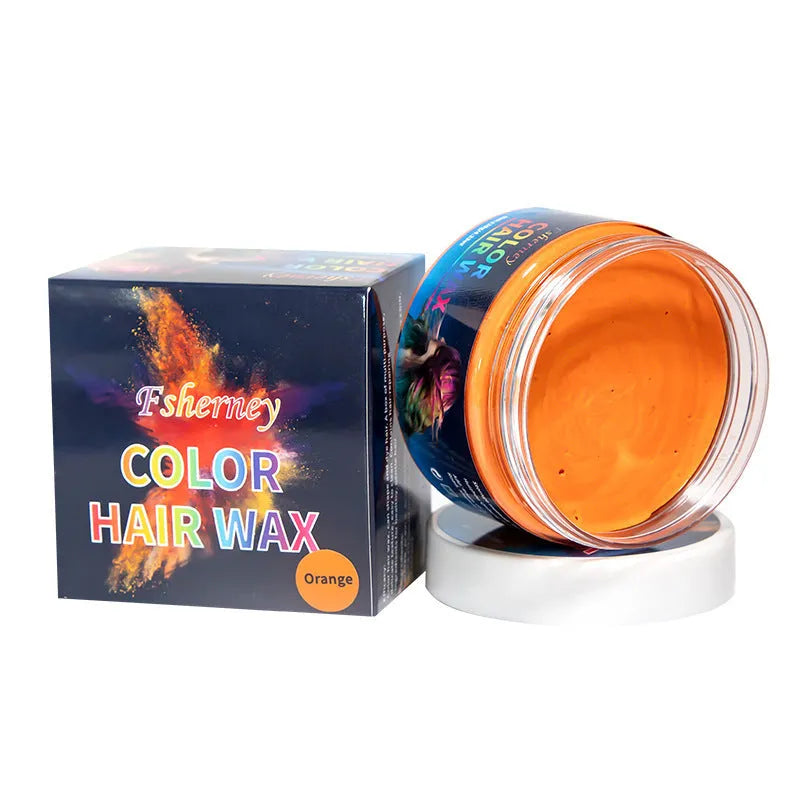 120g hair styling clay pot showing nine colour options including rose red and granny grey
