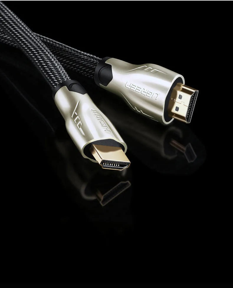 Version 2.0 4K HDMI cable with gold-plated connectors, shown at full 5-metre length.